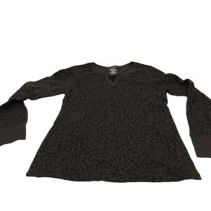 Danskin Now Women's  therma lT Shirt Long Sleeve Athletic Dancing Brown XL